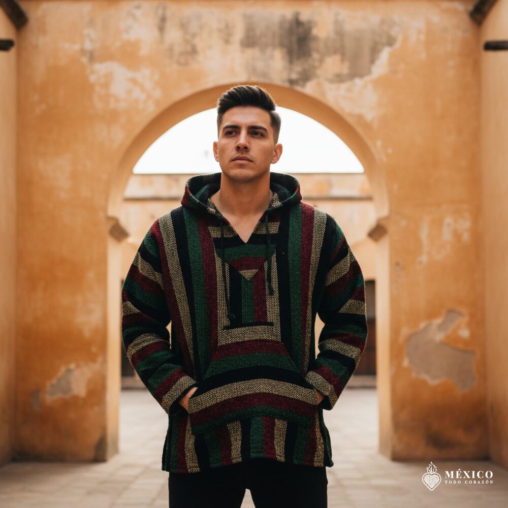 Mexican Baja hoodie  poncho Adult   24 x 27.5
